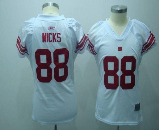 Giants #88 Hakeem Nicks White Women's Field Flirt Stitched NFL Jersey - Click Image to Close